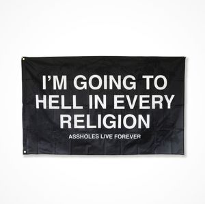 Assholes live forever flag - religion 3ft x 5ft new
